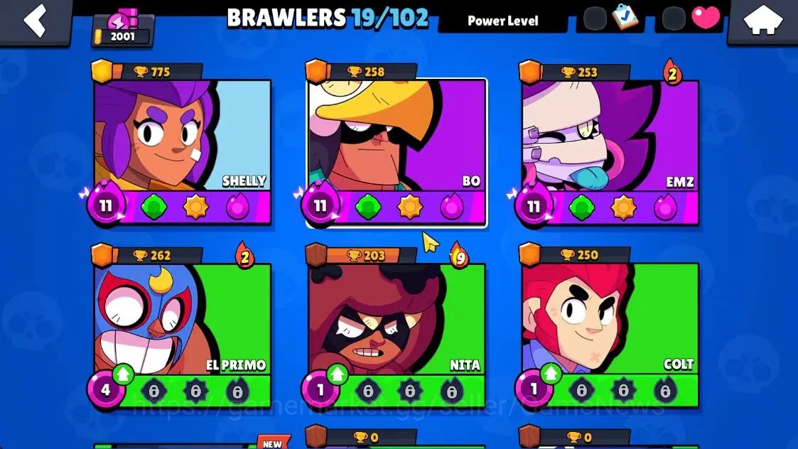 Brawl Stars Accounts 2001 Trophy|19 Brawlers 3 Max Lvl [Emz,Bo,Shelly]| image 5