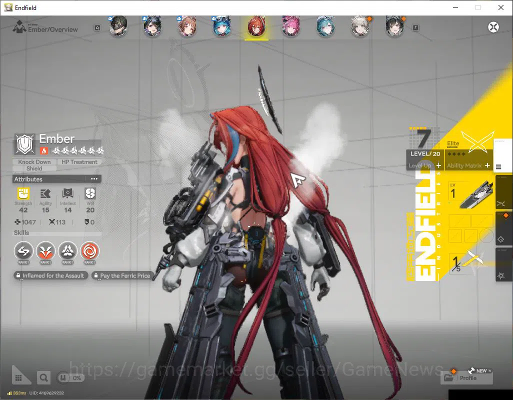 Arknights: Endfield Accounts ASIA|Lv 21|SSR 5(3Limit)+4(*6WP)|[Yvonne,TangTang+Sign,EmberP1],Last 4