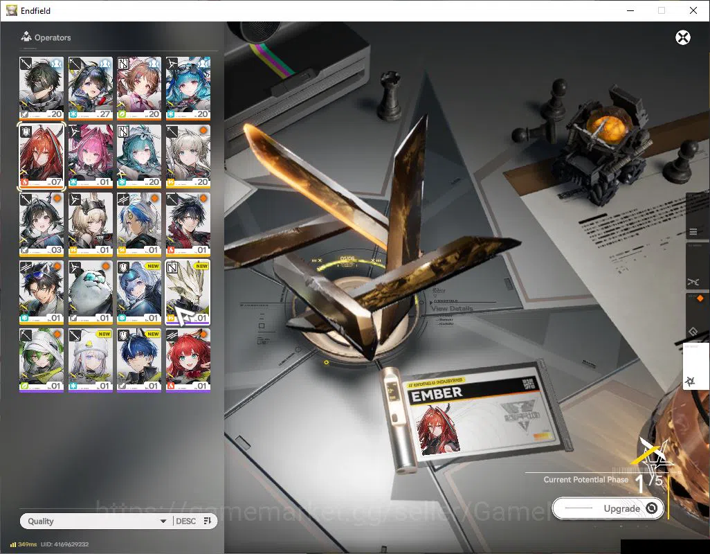 Arknights: Endfield Accounts ASIA|Lv 21|SSR 5(3Limit)+4(*6WP)|[Yvonne,TangTang+Sign,EmberP1],Last 6