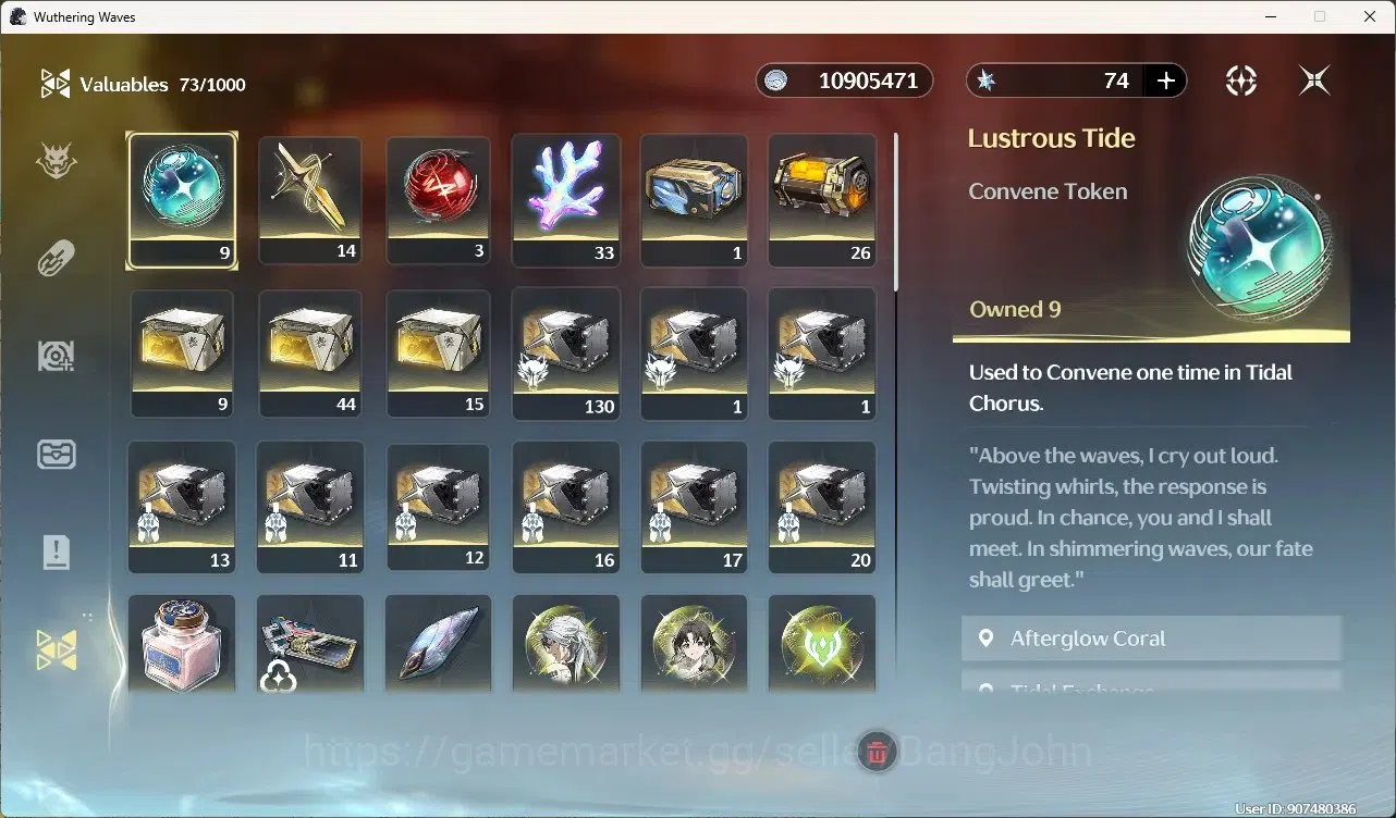 Wuthering Waves Accounts Others SEA|UL 48|Rank 5|4 Char Limited [Sigrika Rc2]+Sign,Shorekeeper,Qiuyuan,Rebecca | Mc Female 12