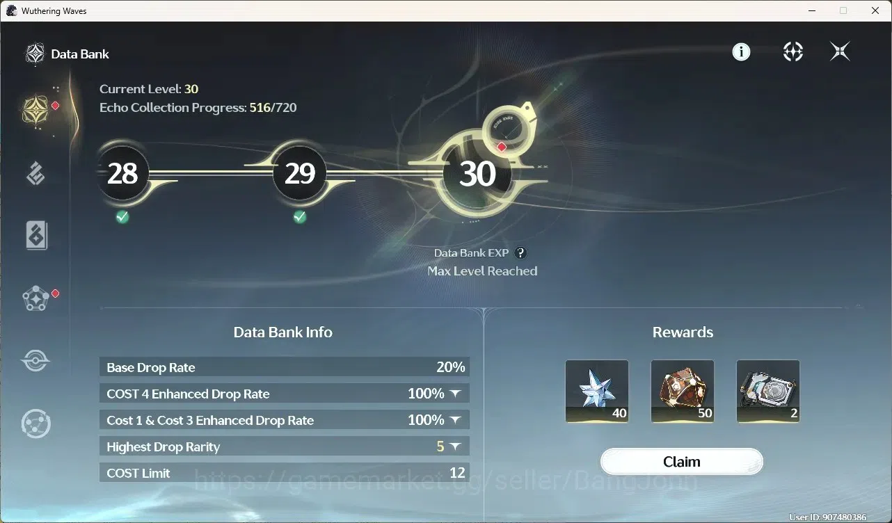 Wuthering Waves Accounts Others SEA|UL 48|Rank 5|4 Char Limited [Sigrika Rc2]+Sign,Shorekeeper,Qiuyuan,Rebecca | Mc Female 3