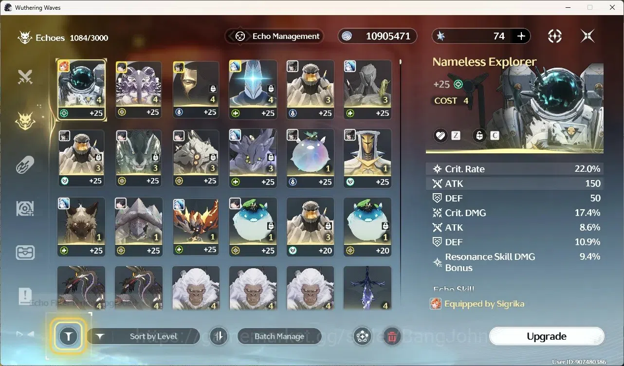 Wuthering Waves Accounts Others SEA|UL 48|Rank 5|4 Char Limited [Sigrika Rc2]+Sign,Shorekeeper,Qiuyuan,Rebecca | Mc Female 7