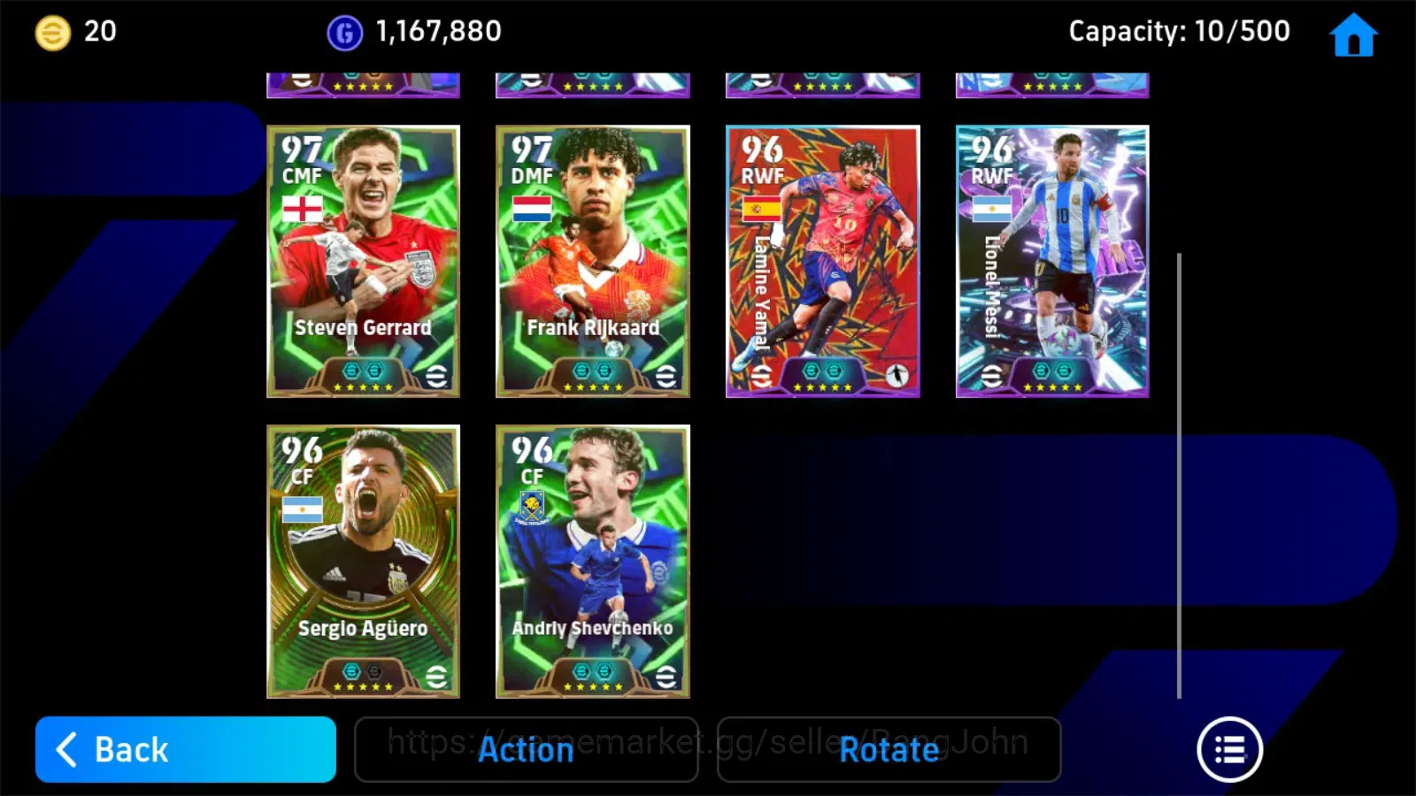 eFootball Accounts Others Mobile | PW 3131 |New Harry Kane Show T, Nico O Reilly Show T, Lionel Messi Show T,Kyillan 1