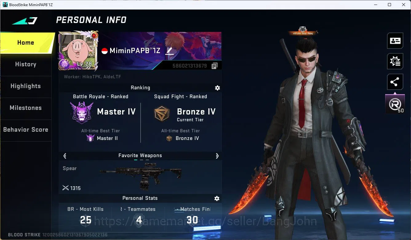Blood Strike Accounts ASIA|ULTRA=DUAL BLADE,BANDAGE|LIMITED=MP7|DETAIL C image 2