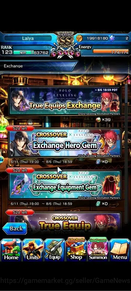 Grand Summoners Accounts Global|Rank 123|20 Ascend+12 TW|(Roy,Inumuta,Emiya image 10