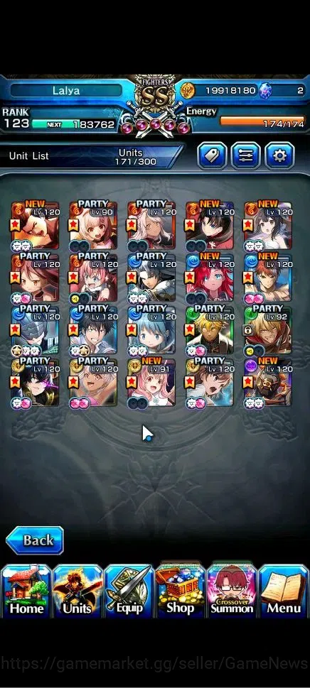 Grand Summoners Accounts Global|Rank 123|20 Ascend+12 TW|(Roy,Inumuta,Emiya image 4