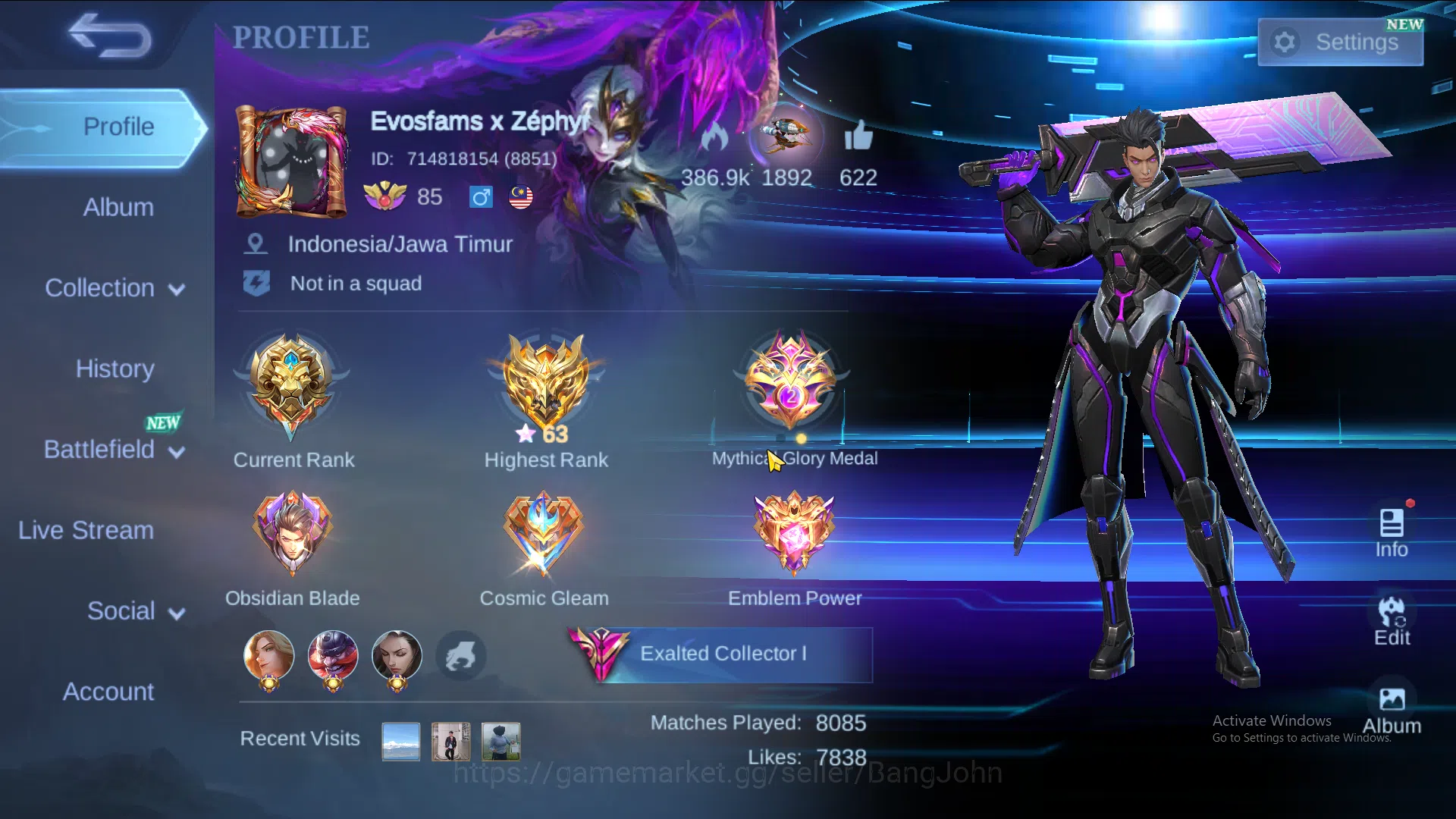 Hero 131 | Skin 408 | Legend Alucard | LEgend Gusion | JJK Julian | Aspirants Ruby+Layla | Transormer Johnson | Kof Dyrroth | Sanrio Chang'e ~ ML132B Mobile Legends: Bang Bang Others Hero 131 | Skin 408 | Legend Alucard | LEgend Gusi image 1