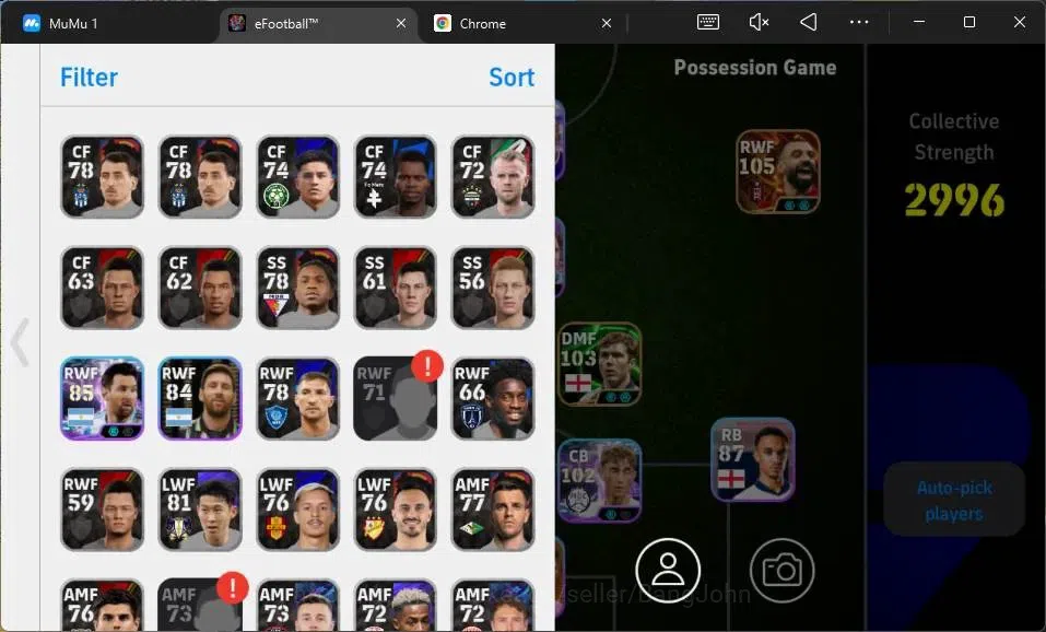 eFootball Accounts Android|PW 2996|Bigtime Salah|Epic Scholes,Ribery| image 1