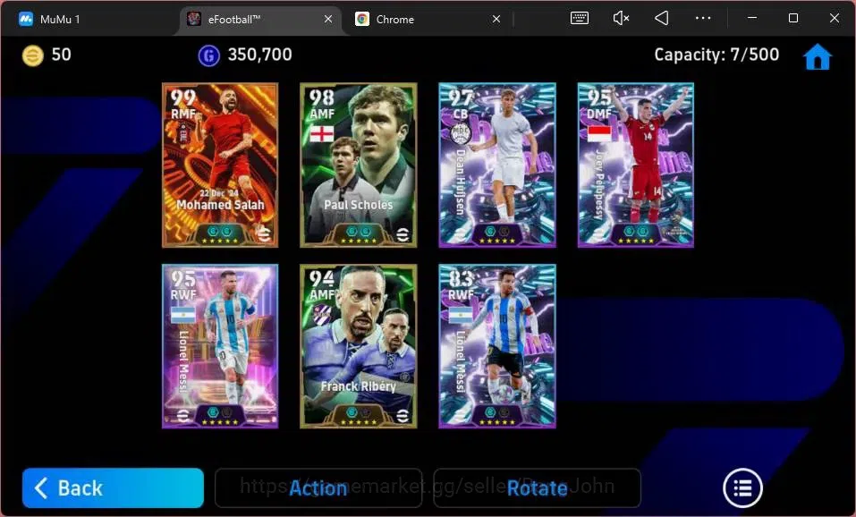 eFootball Accounts Android|PW 2996|Bigtime Salah|Epic Scholes,Ribery| image 3