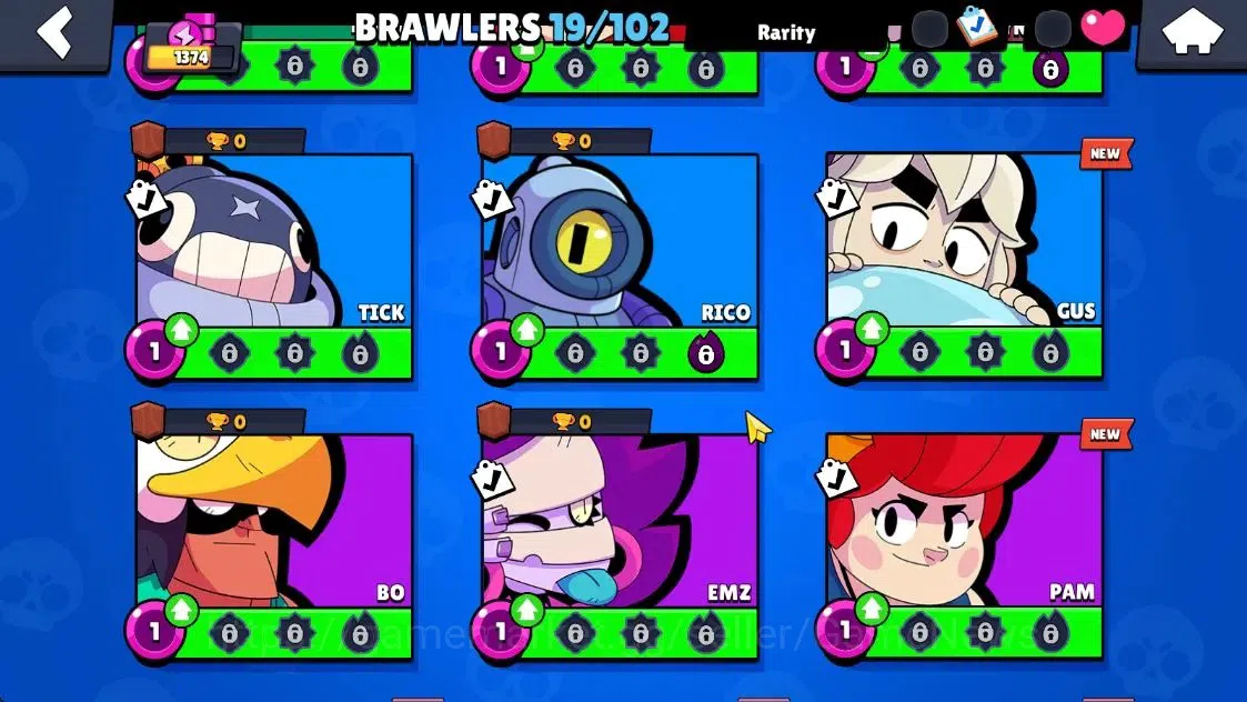 Brawl Stars Accounts 1374 Trophy|19 Brawlers 1 Max Lvl [Shelly]|24 Skins|1 Myth [Rude Lou] 4 Epic [Midori Pawlette]|CN 7