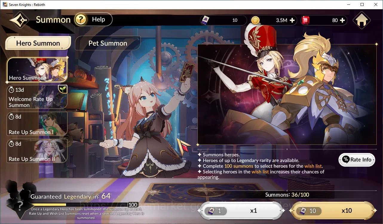Seven Knights Re:Birth Accounts [Re:BIRTH] Global Starter 4 Legendary+ 10 HSV (Teo image 3