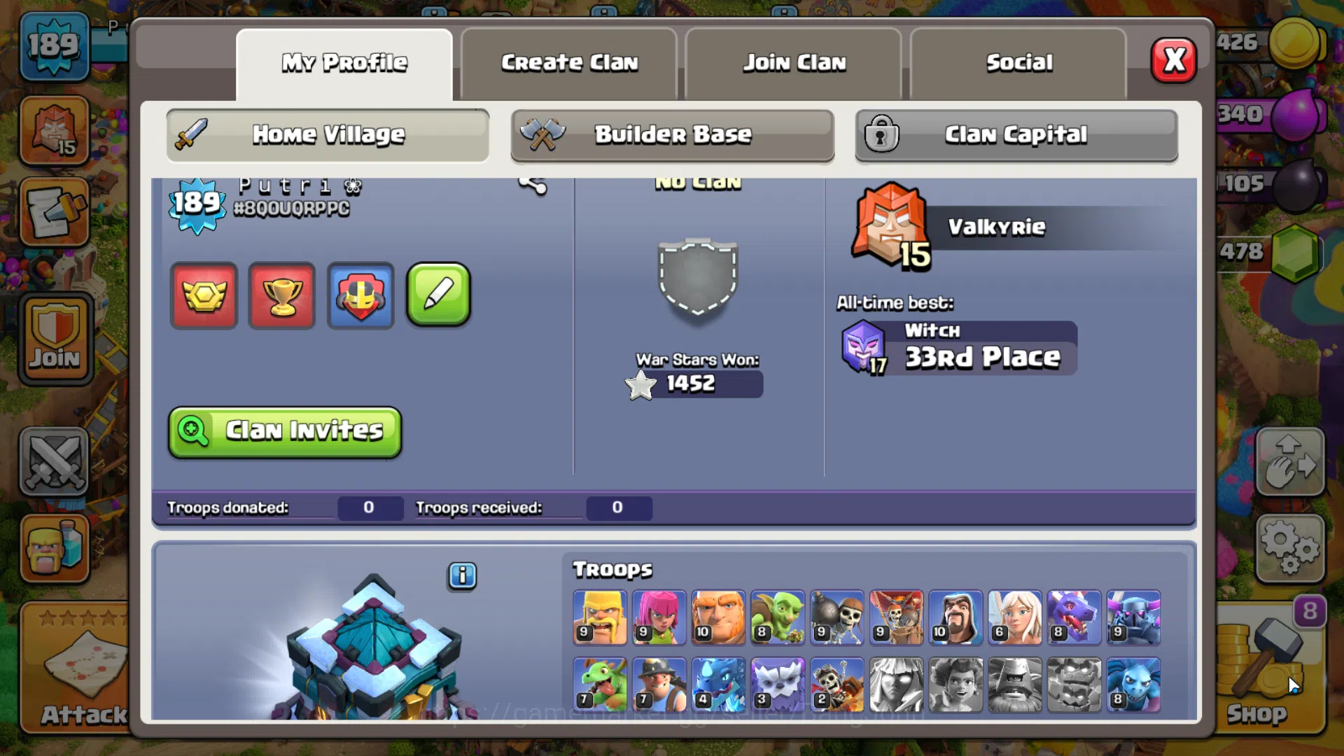 Clash of Clans Accounts TH 13 MAX-BH 9|Many Skin|LVL 189|League Valkyrie15 image 4