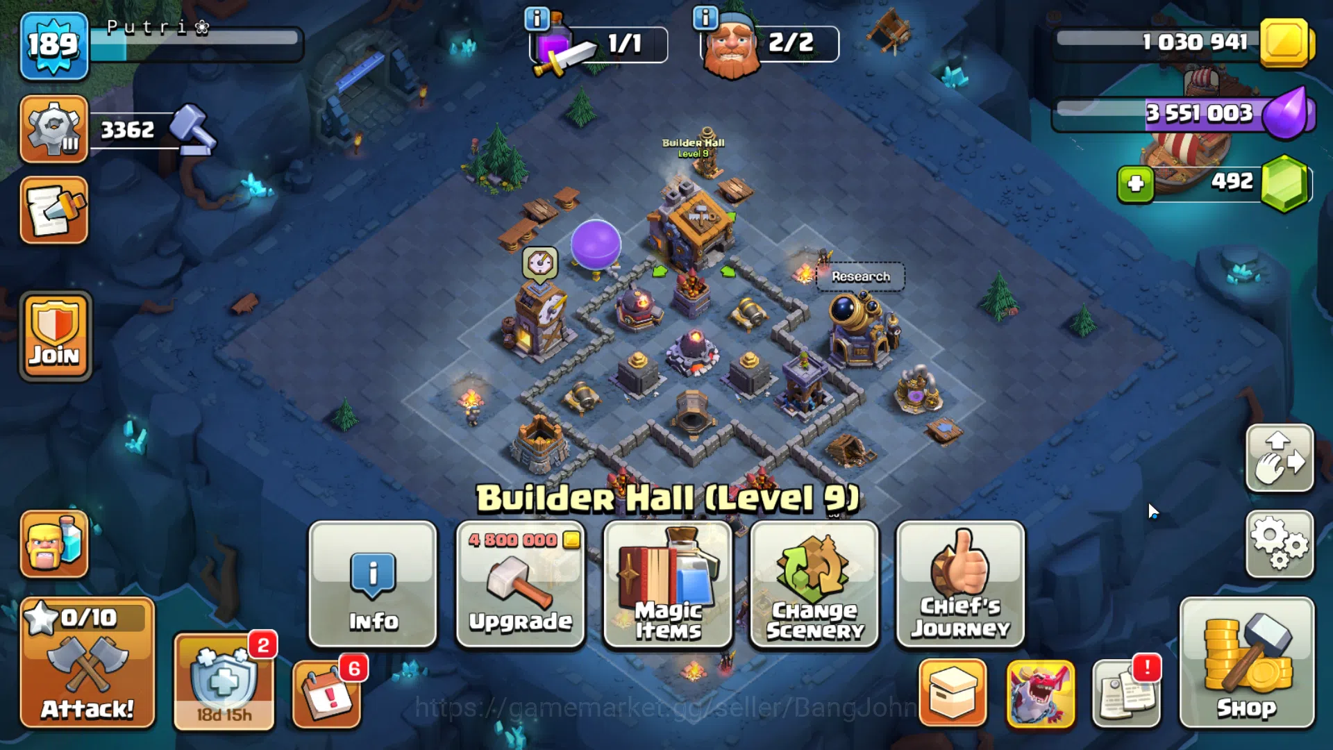 Clash of Clans Accounts TH 13 MAX-BH 9|Many Skin|LVL 189|League Valkyrie15 image 7