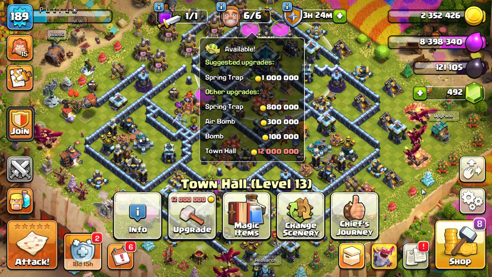 Clash of Clans Accounts TH 13 MAX-BH 9|Many Skin|LVL 189|League Valkyrie15 image 9