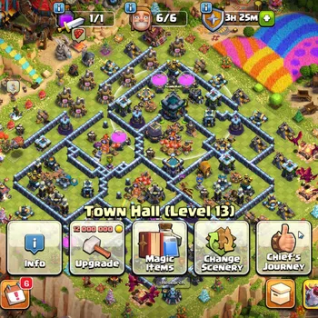 Clash of Clans Others TH 13 MAX-BH 9|Many Skin|LVL 189|League Valkyrie15 image 1