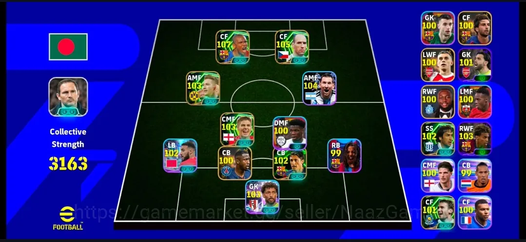 eFootball Accounts Legends & Iconic Players Samuel Eto 108 I Koller 105 (Bullet Header) I Messi 104 I Vozinha 104 I 1