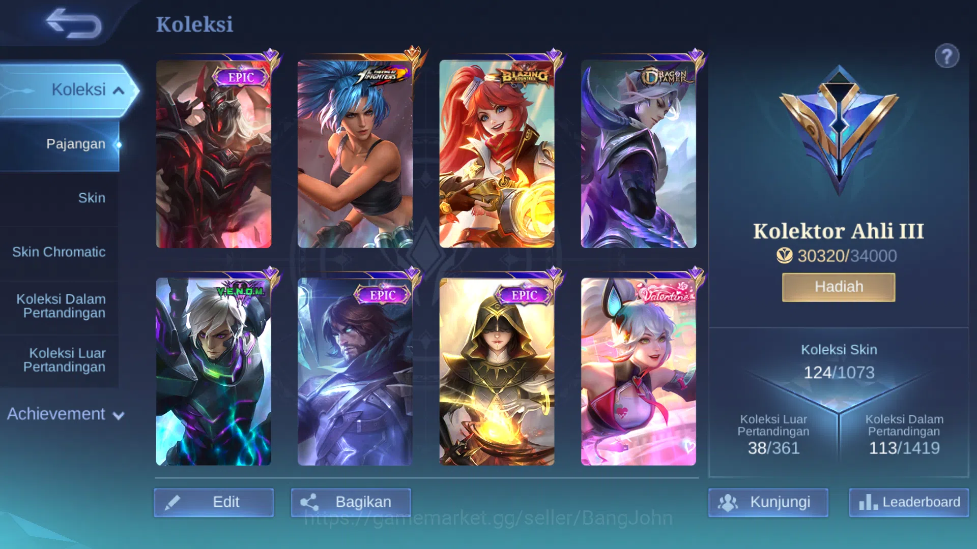 Mobile Legends: Bang Bang Accounts Hero 68 | Skin 124 | Create Kadita | Dragontamer K image 11