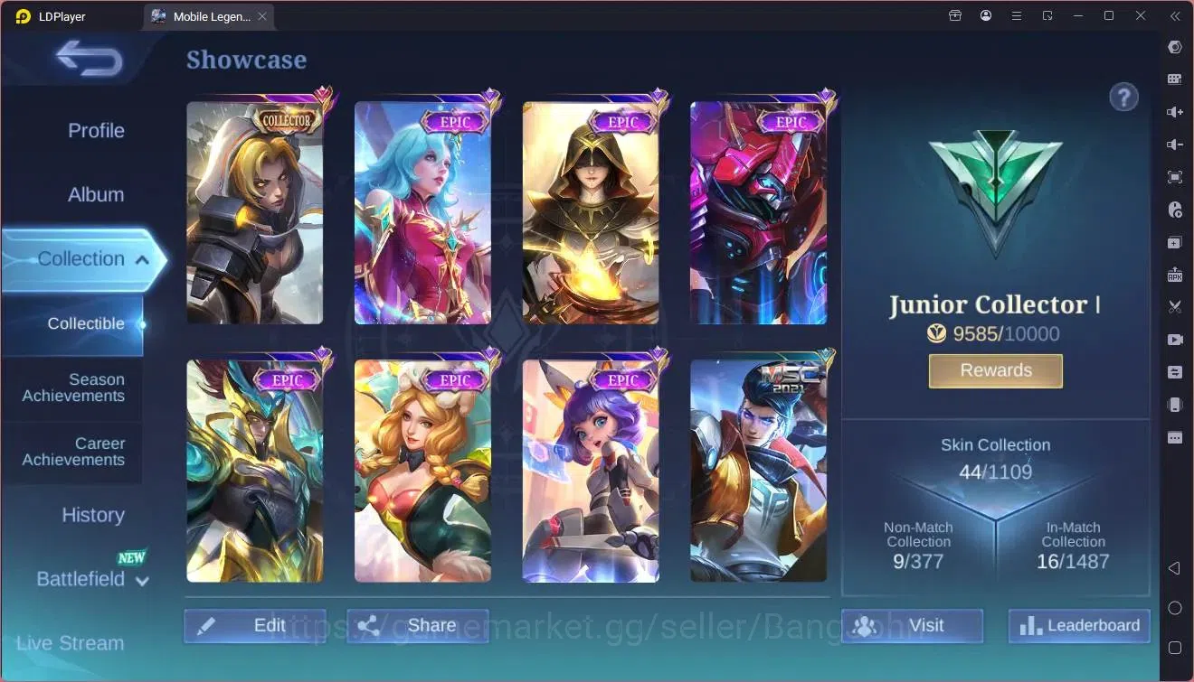 Mobile Legends: Bang Bang Accounts Global|Hero 51|Skin 44|Junior|CC Natalia|Epic Nana image 2