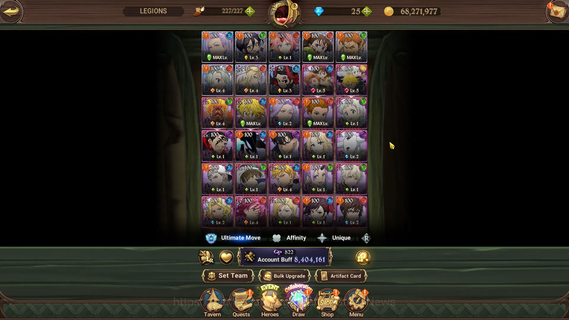 The Seven Deadly Sins: Grand Cross Accounts Endgame Asia|8,4M CC|8 LR+10 UR+Many Collab|Ludociel6/6,Diane6/6,HK 5