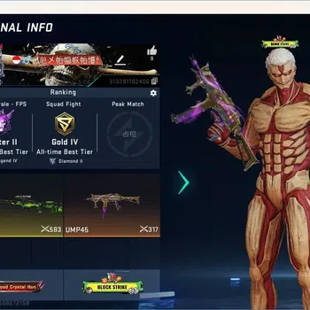 Blood Strike Accounts Others ASIA | 1 AOT Striker: VOLT-Armored Titan|4 Ultra Gun: Scar, AR97, KAR98K, UMP45|Check SS BS3100B