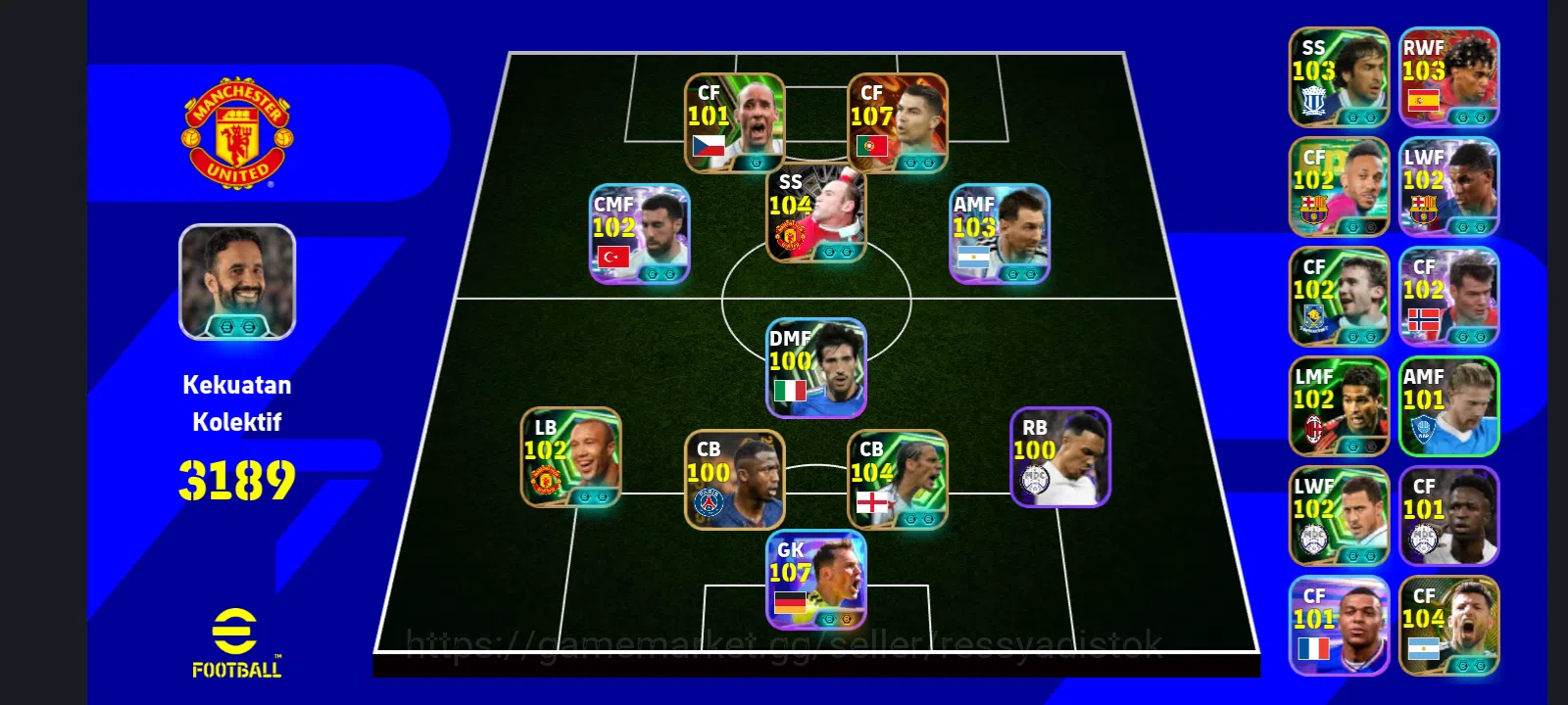 eFootball Accounts Legends & Iconic Players EFOOTBALL DREAM ACCOUNT | BIGTIME RONALDO OLD,J KOLLER,W ROONEY,RIO FERDINAND,M 1