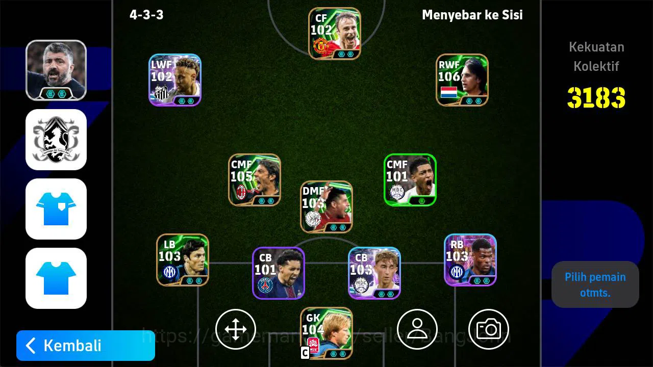 eFootball Others power 3183, epic johan Cruyff, legend rivaldo, Ney image 1