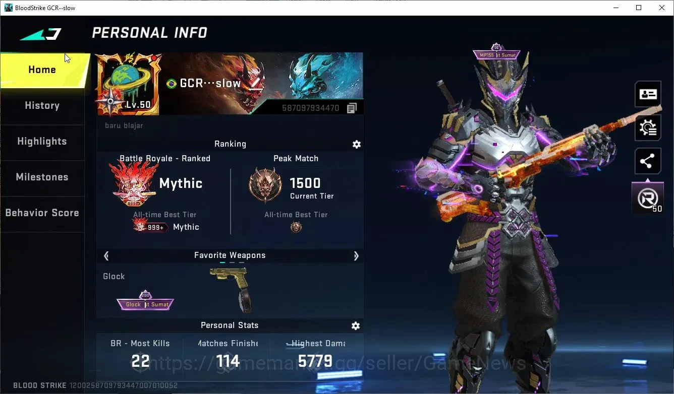 Blood Strike Accounts ASIA|ETERNAL Desert Eagle|Collab TR [JACK]+ENZO [K image 3