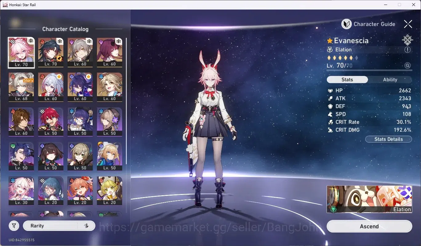 Honkai Star Rail Accounts ASIA|TL 50|5 Char Limited [Evanescia,Mortenax Blad image 3