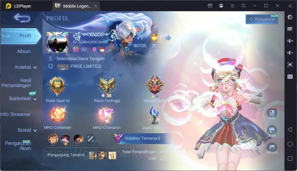 Mobile Legends: Bang Bang Accounts Hero 124|Skin 252|Sanrio Angela+Floryn,Lucky Hayab image 1