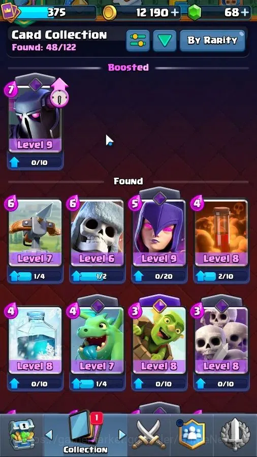 Clash Royale Accounts Others Lv 375|KTL 9|Trophy 3103|Card 48/122|3 EVO 8 Epic 17 Rare 22 Common|1 WS|Take Mail|Check 11