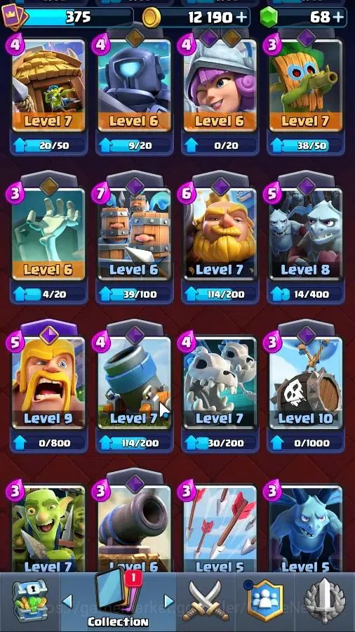 Clash Royale Accounts Others Lv 375|KTL 9|Trophy 3103|Card 48/122|3 EVO 8 Epic 17 Rare 22 Common|1 WS|Take Mail|Check 13