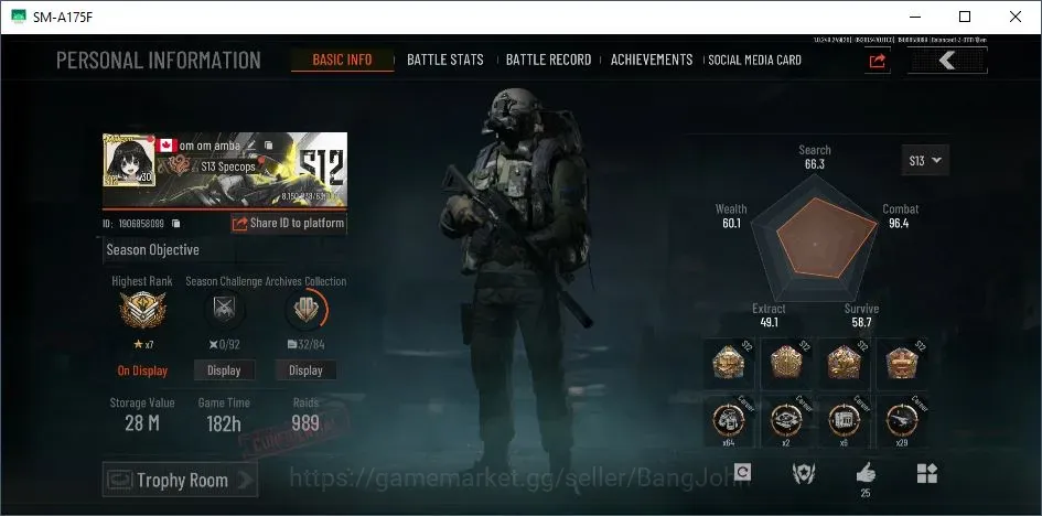 Arena Breakout Accounts High-End Mobile | LV 30 | SV 28M | CV 9,3M | Exclusive Decree VSS, Abomi. Vector-9, MG H416, Lava 1