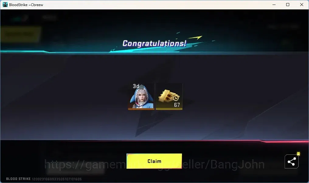 Blood Strike Accounts Others ASIA | 1 ETERNAL: Bizon-Seraph | 65 Eternal Upgrade Points | 1 ULTRA Loot Crate | Check SS 2