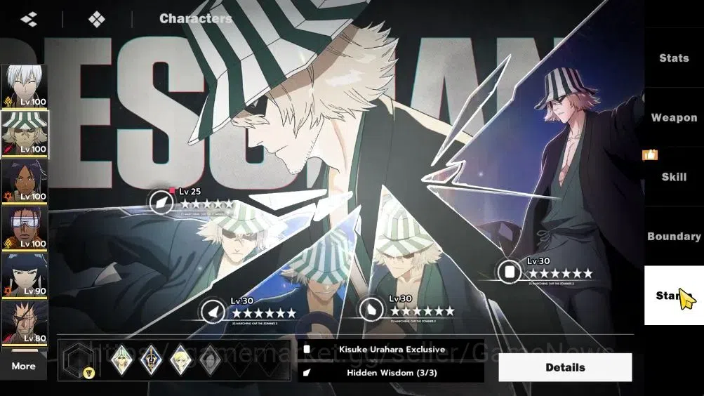 BLEACH: Soul Resonance Accounts NuverseSEA|LV 72|9 SSR 10