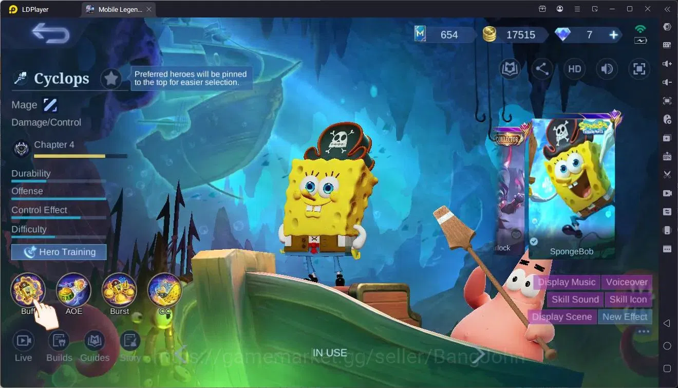 Mobile Legends: Bang Bang Accounts Collector Global |Hero 102|Skin 152|Expert|Spongebob Cyclops|Dragon Kimmy|Epic 19