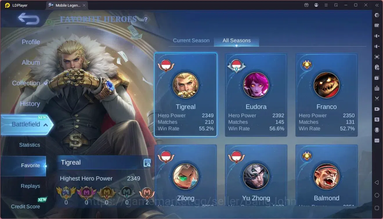 Mobile Legends: Bang Bang Accounts Collector Global |Hero 102|Skin 152|Expert|Spongebob Cyclops|Dragon Kimmy|Epic 4