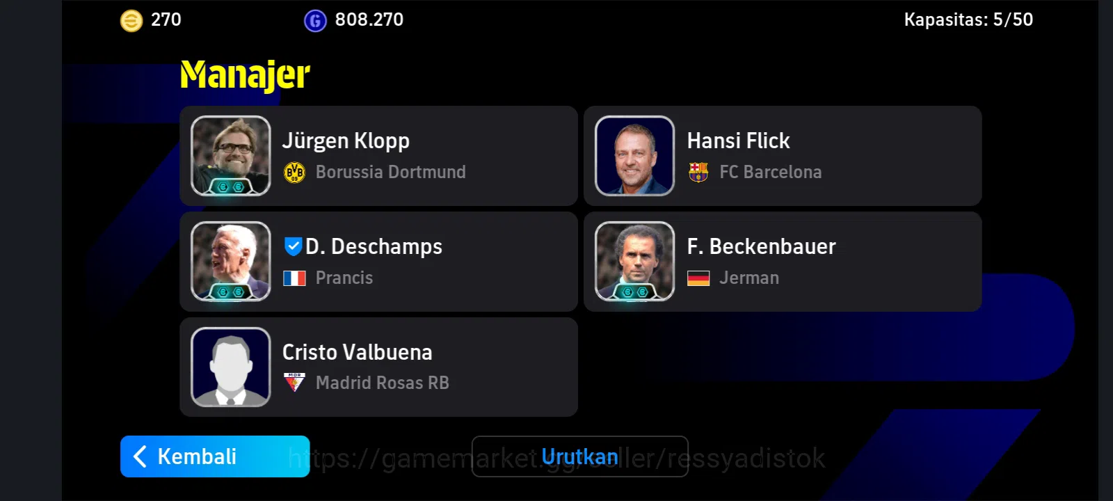 eFootball Accounts Meta Player EFOOTBALL 2026 | PACK FRANCE FULL, DONADONI, DIMITRI BERBATOV, ONANA SHOW TIME, 3 MANAGER 4