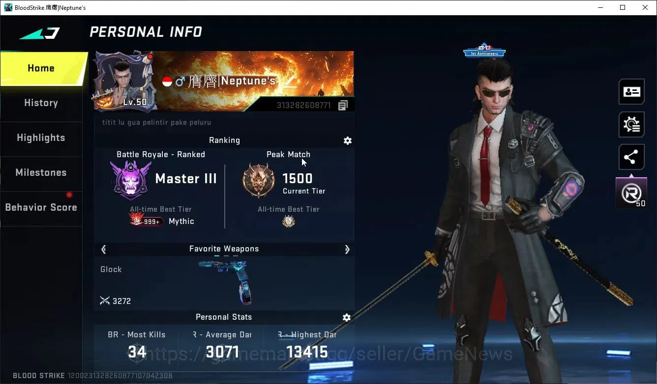 Blood Strike Accounts ASIA|MELEE AXE-Crystal|21 ULTRA[Ethan-AgentZ,Etc]+ image 2