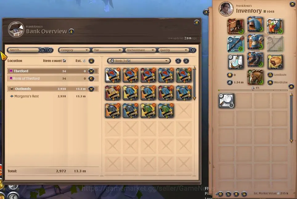 Albion Online Accounts ASIA | 3,66M Total Fame - 13M Bank Value - 1,3M Si image 2