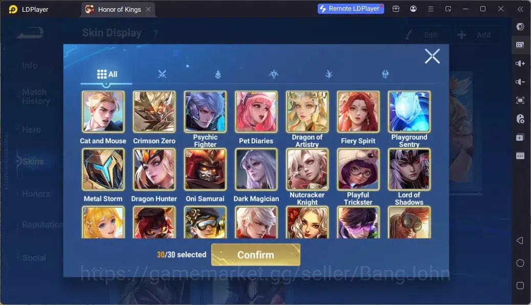 Honor of Kings Accounts Rare Skin Global |63H 43S|2 Legend|1Lny|8 Epic|1 Event Exclusive|1HonorPass|13 Rare Skins |TakeMail 7