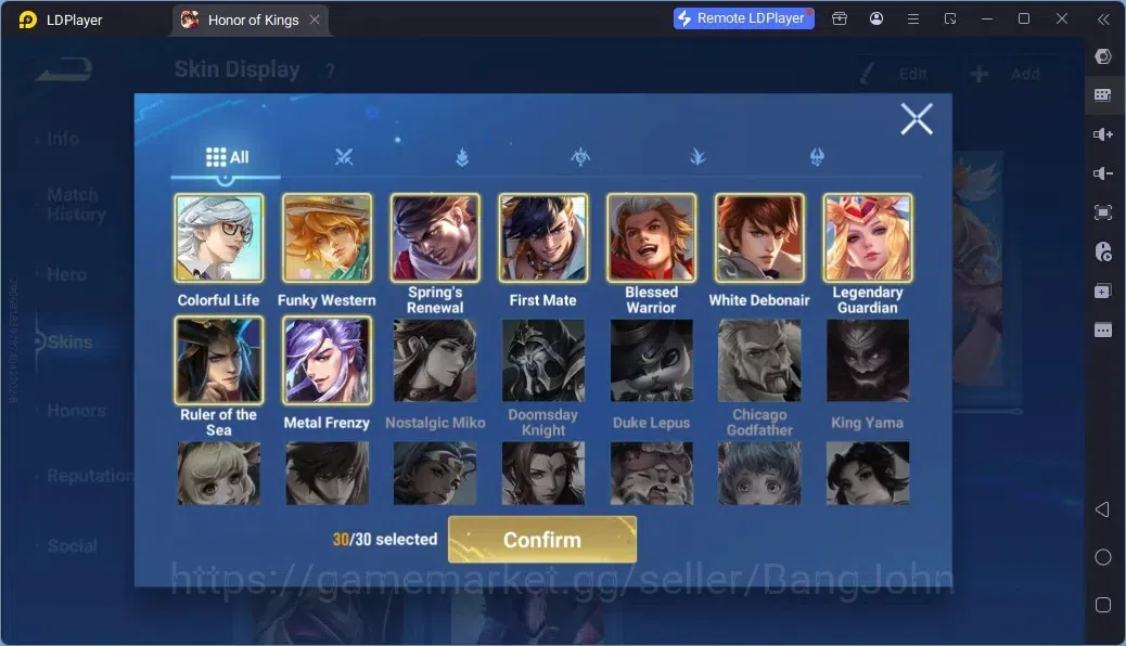 Honor of Kings Accounts Rare Skin Global |63H 43S|2 Legend|1Lny|8 Epic|1 Event Exclusive|1HonorPass|13 Rare Skins |TakeMail 8