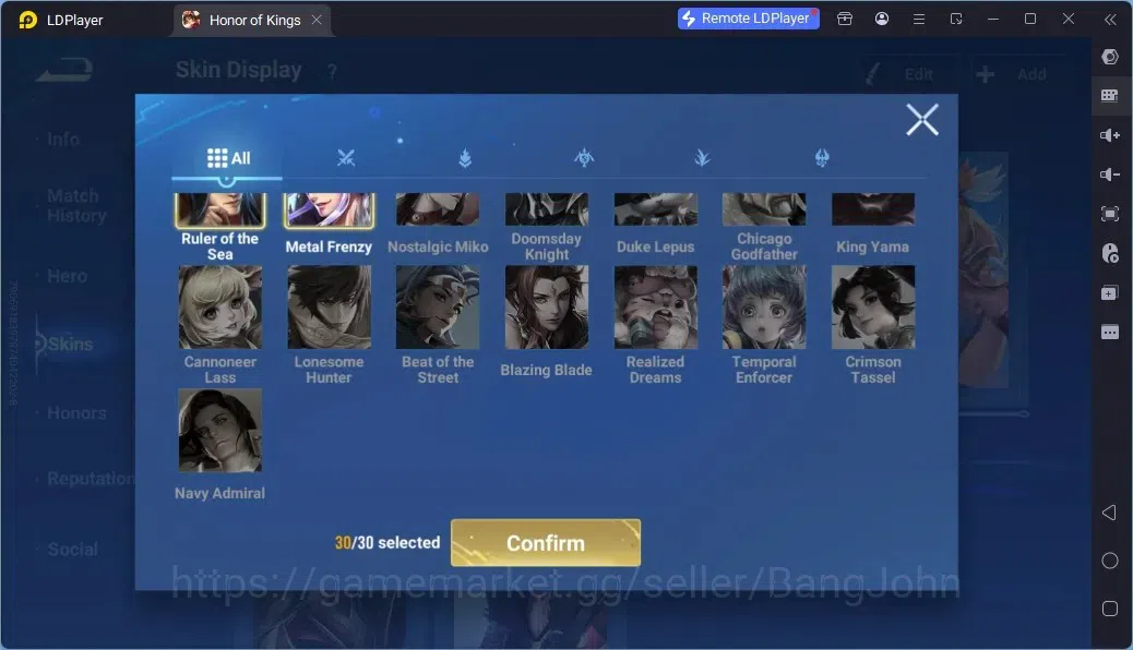 Honor of Kings Accounts Rare Skin Global |63H 43S|2 Legend|1Lny|8 Epic|1 Event Exclusive|1HonorPass|13 Rare Skins |TakeMail 9