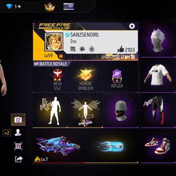Free Fire Accounts INDONESIA | AK47 EVO GUN LV 7 MAX - MASKER IDAMAN - CELANA GENJI - AKUN SULTAN DANA PELAJAR