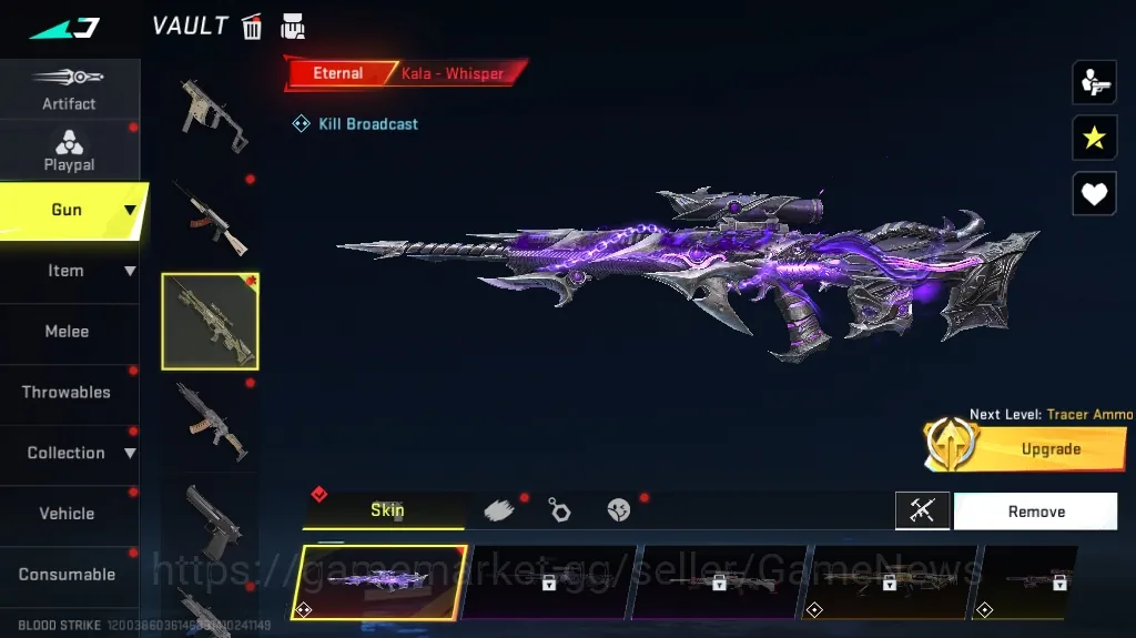 Blood Strike Accounts Starter Asia|Eternal Kala Whisper Lv2|Ultra Galil Knight|Legendary URB Ethereal Blue,M700 Ethereal 1