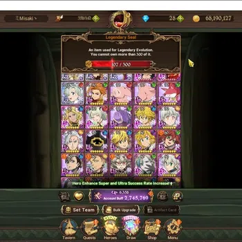 The Seven Deadly Sins: Grand Cross Accounts Endgame GLOBAL|2,7M CC|107 LS|4 LR+10 UR+Full Colab