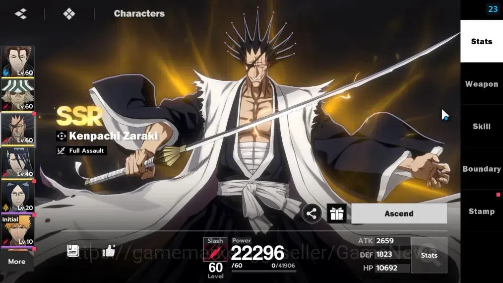 BLEACH: Soul Resonance Accounts NA Crunchyroll|LV 42|8 SSR [(AizenB1,UraharaB1,Zar image 12