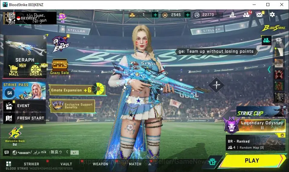 Blood Strike Accounts EU MENA|ETERNAL M4A1-Blight Lv2|Melee ULTRA Butter image 1