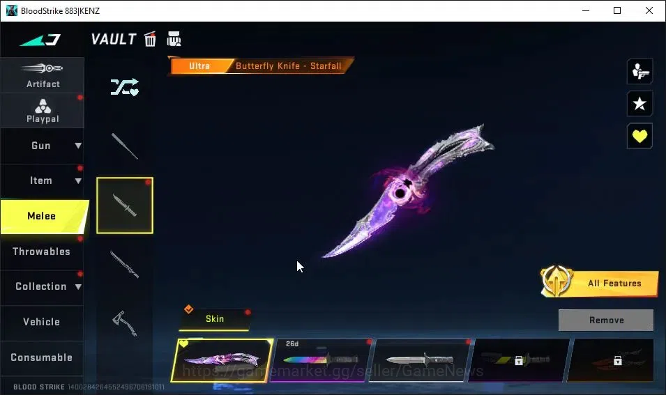 Blood Strike Accounts EU MENA|ETERNAL M4A1-Blight Lv2|Melee ULTRA Butter image 5
