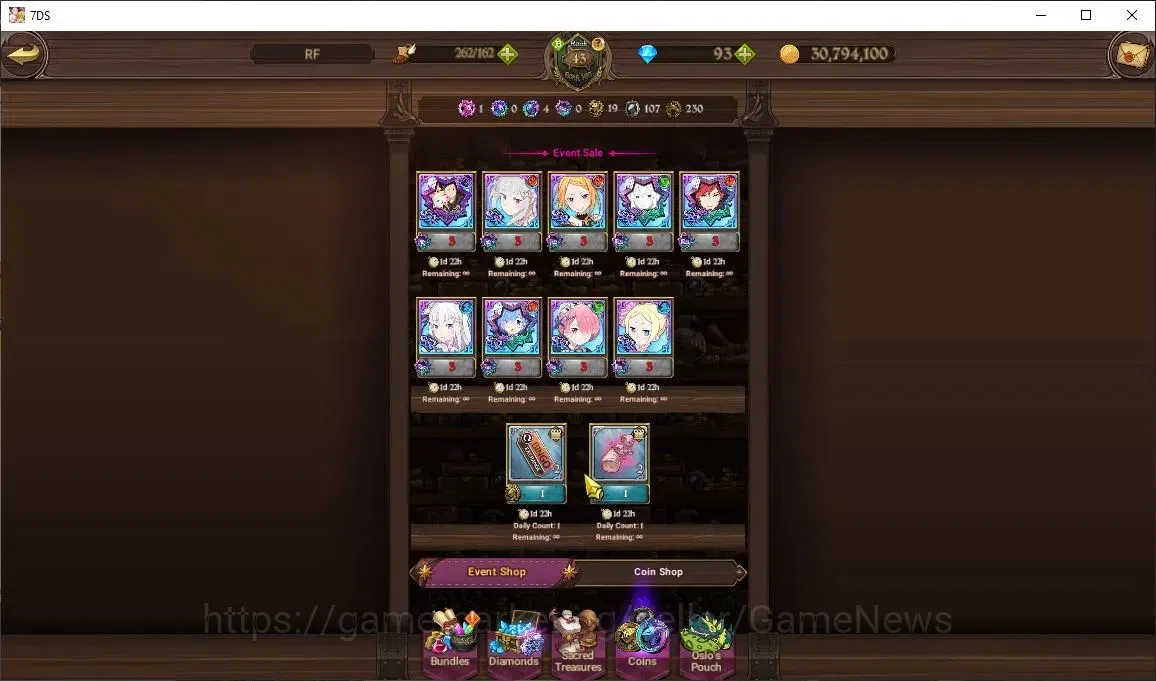 The Seven Deadly Sins: Grand Cross Accounts Global|657K CC|Chapter 4|4 UR+Collab ReZero|Trista image 9