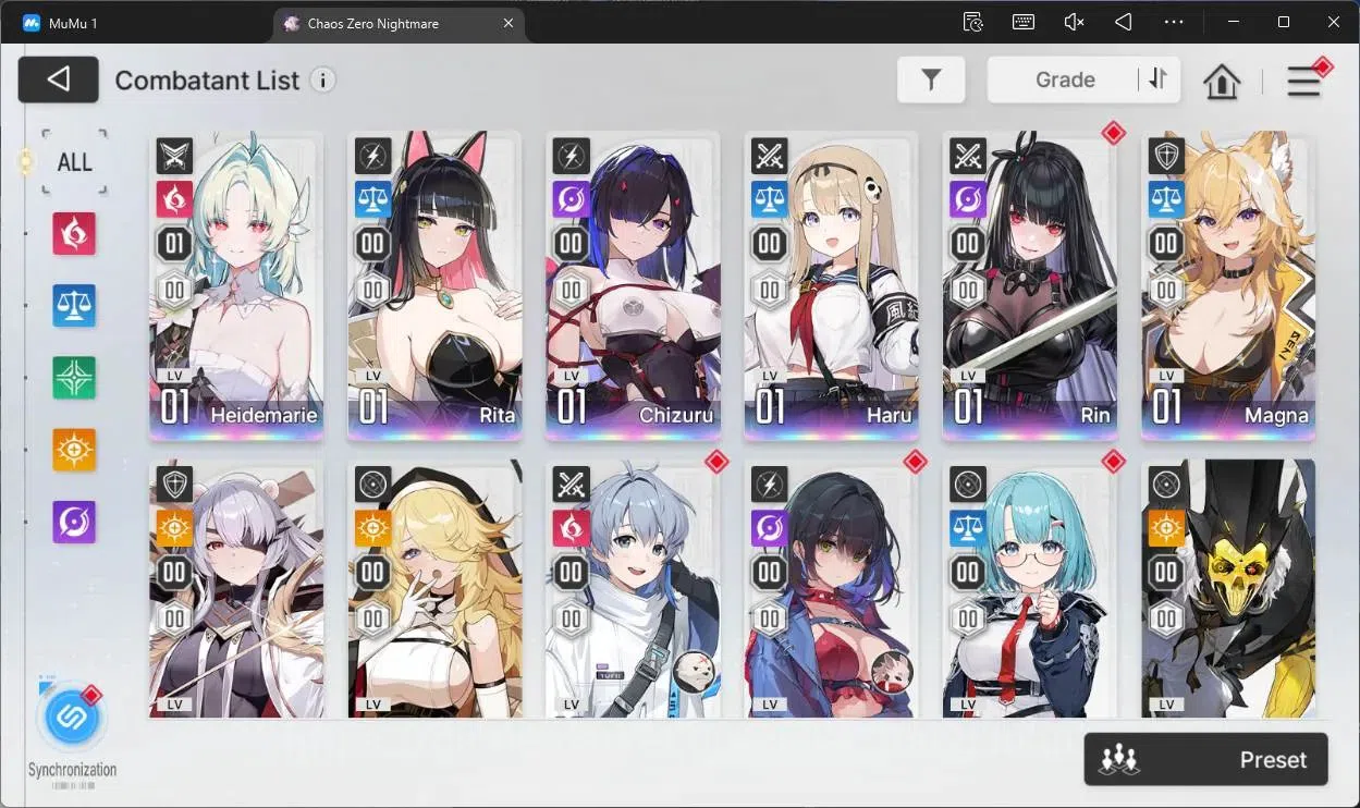 Chaos Zero Nightmare Accounts ASIA | LV54 | SSR 8 | Heidemarie ME1 | Rin ME2 | S image 10